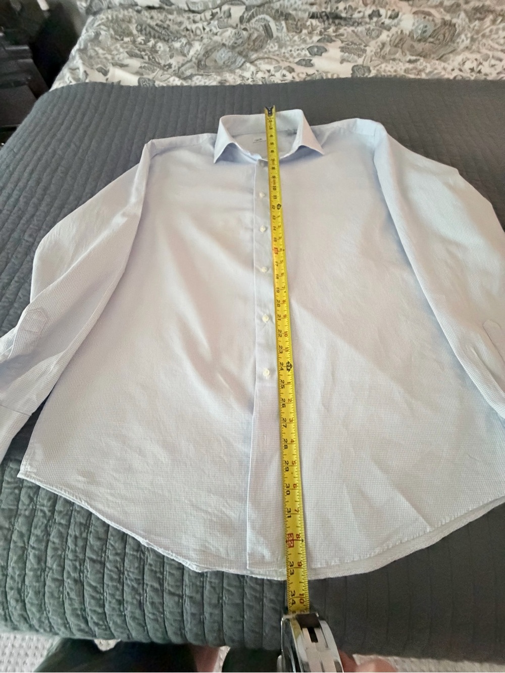 Nordstrom Rack Men's Light Blue  Dress Shirt -Classic Button Front 17.5x 36-37